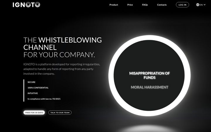 Screenshot of ignoto.eu