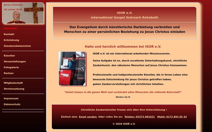 Screenshot of igor-magic-ministry.de