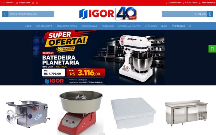 Screenshot of igorrefrigeracao.com.br