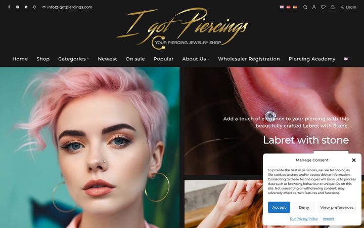 Snímek obrazovky igotpiercings.com