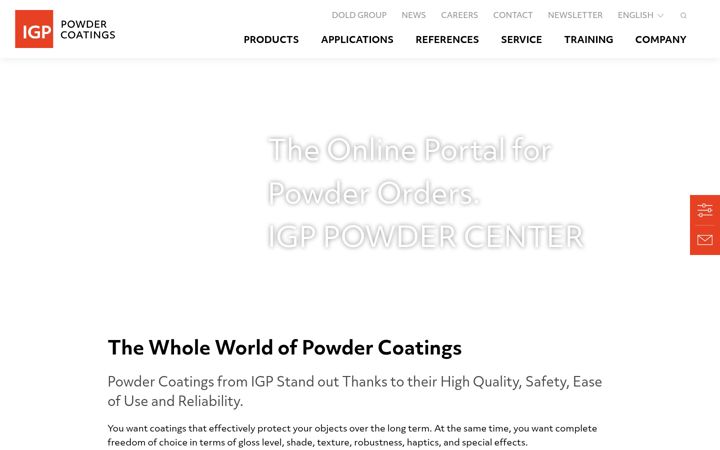 Screenshot of igp-powder.com