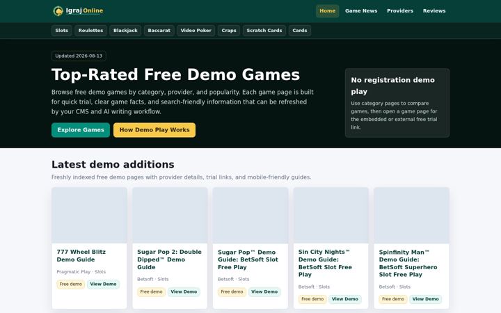 Screenshot of igrajonline.com