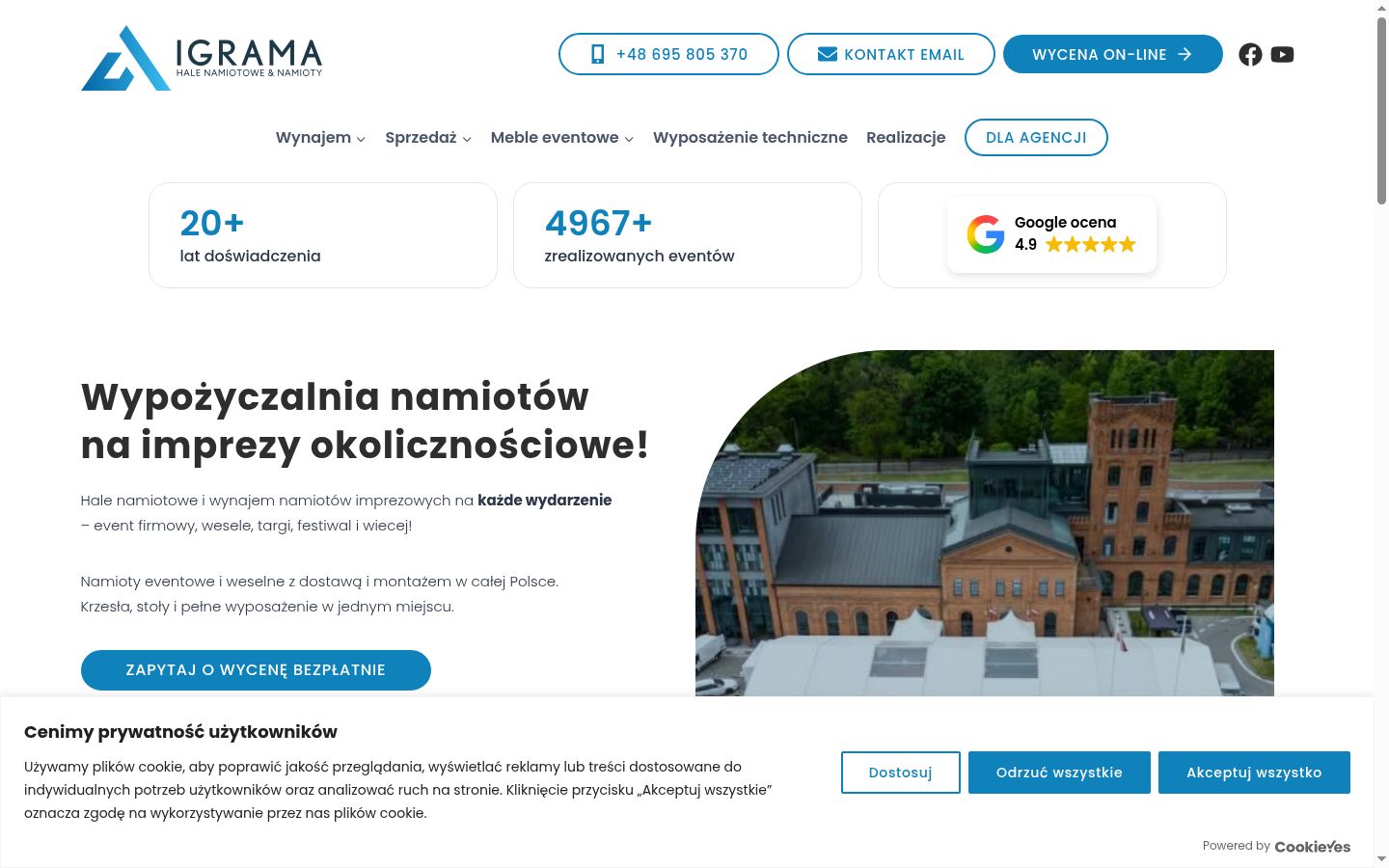 Snímek obrazovky baneru souhlasu zobrazeného před jakoukoli interakcí