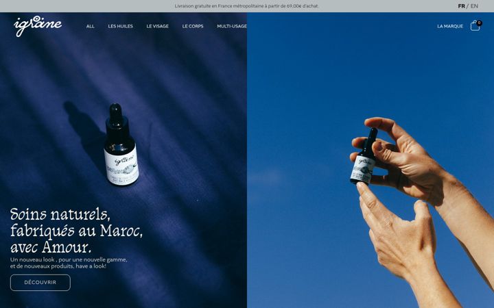 Captură de ecran a igranecosmetics.com