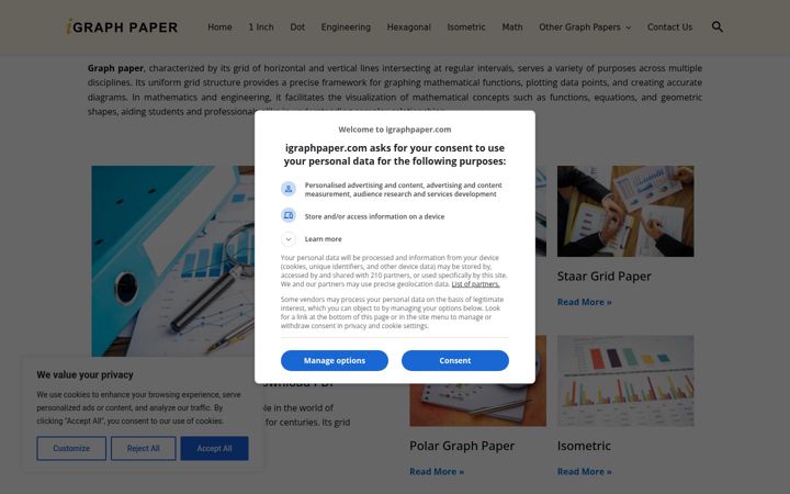 Captură de ecran a igraphpaper.com