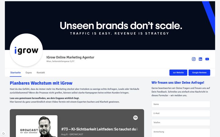 Screenshot of igrow-marketing.at
