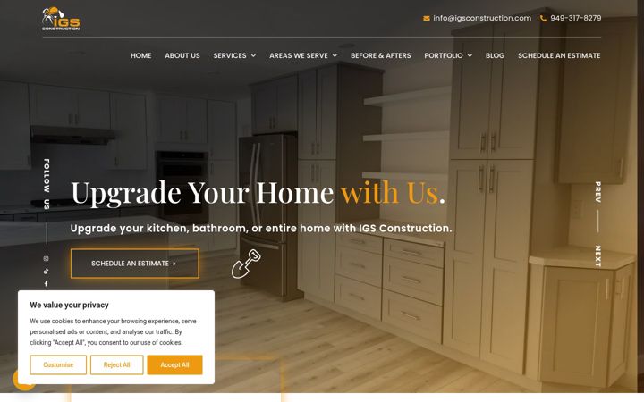 Captură de ecran a igsconstruction.com