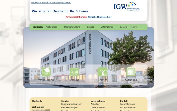 Screenshot of igw-wohnen.de