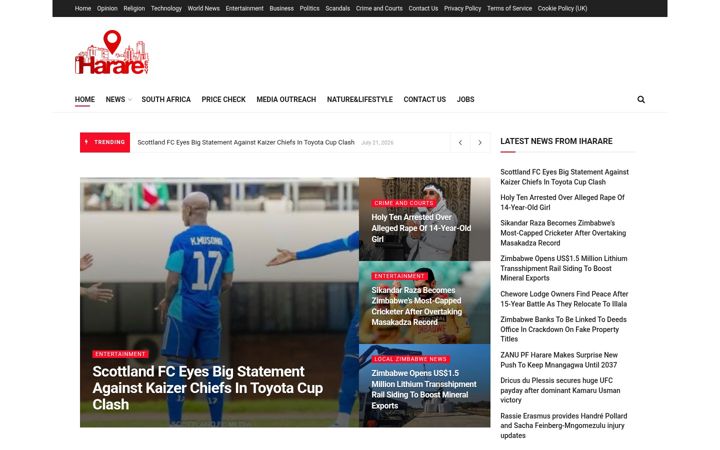 Screenshot of iharare.com