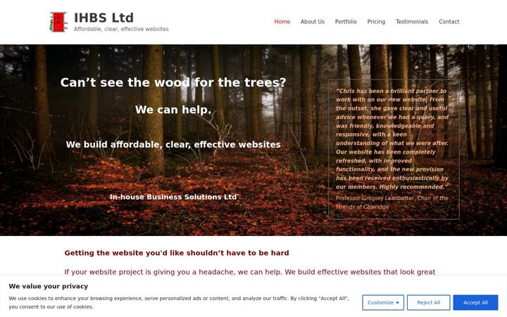Screenshot of ihbs.co.uk