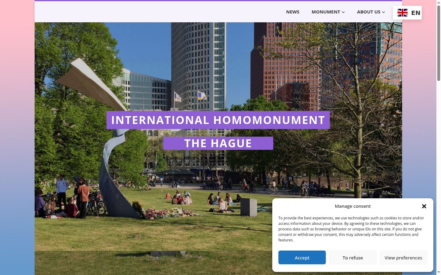 Screenshot of the consent banner shown before any interaction