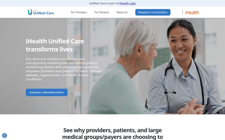 Screenshot of ihealthunifiedcare.com