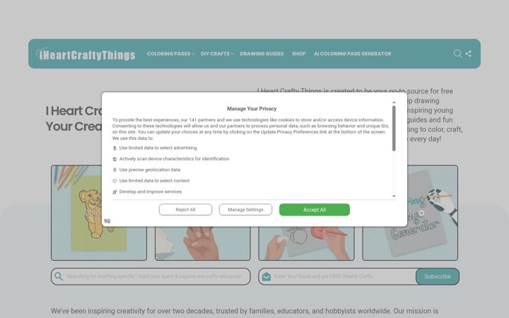 Screenshot of iheartcraftythings.com