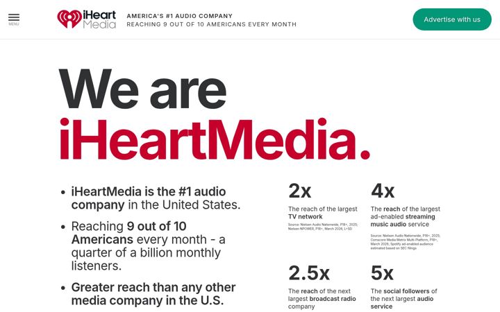 Screenshot von iheartmedia.com