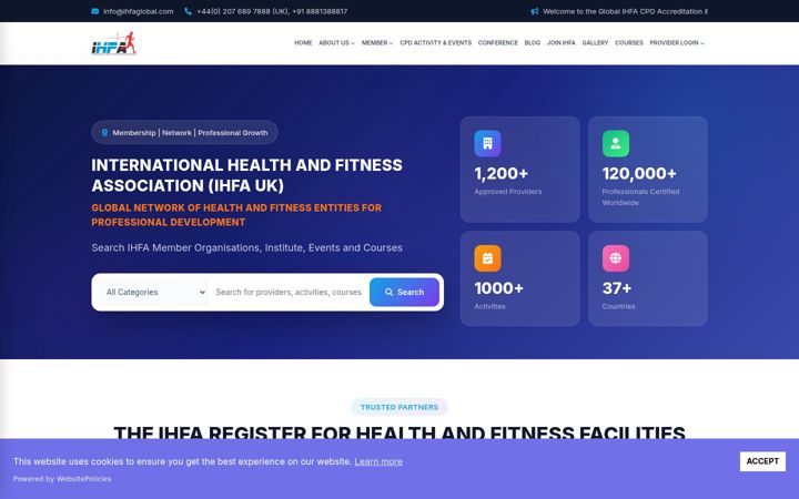Screenshot of ihfafitness.com