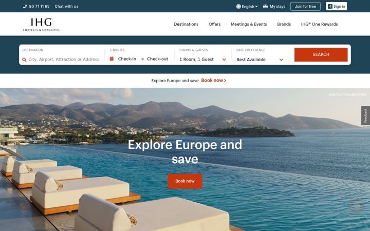 Screenshot ta' ihg.com