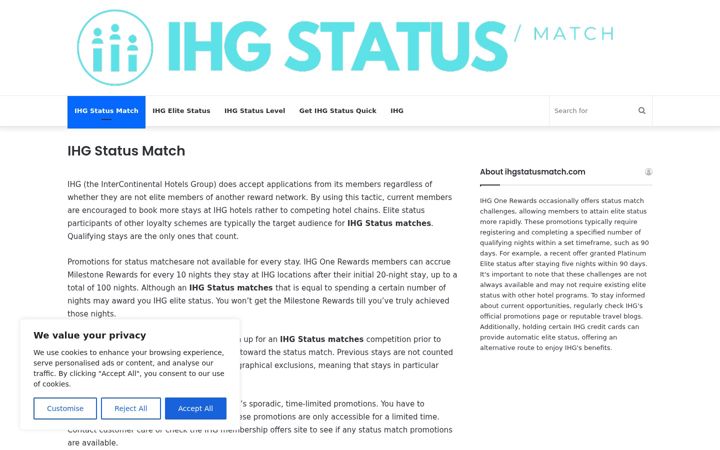 Screenshot of ihgstatusmatch.com