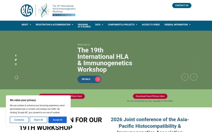Screenshot of ihiw19.org