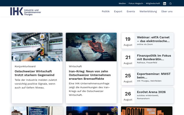 Screenshot of ihk-thurgau.ch