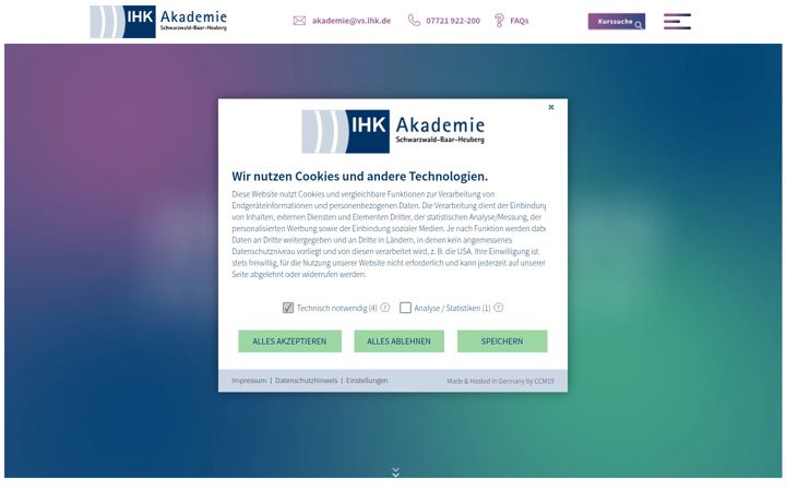 Kuvakaappaus sivustosta ihkakademie.de