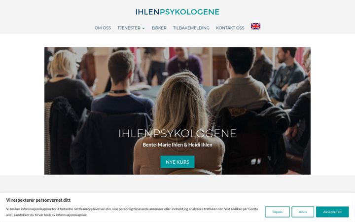 Screenshot of ihlenpsykologene.com