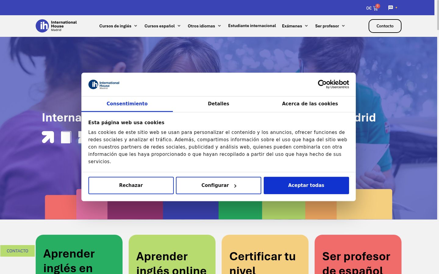 Kuvakaappaus suostumusbannerista, joka näytettiin ennen mitään vuorovaikutusta