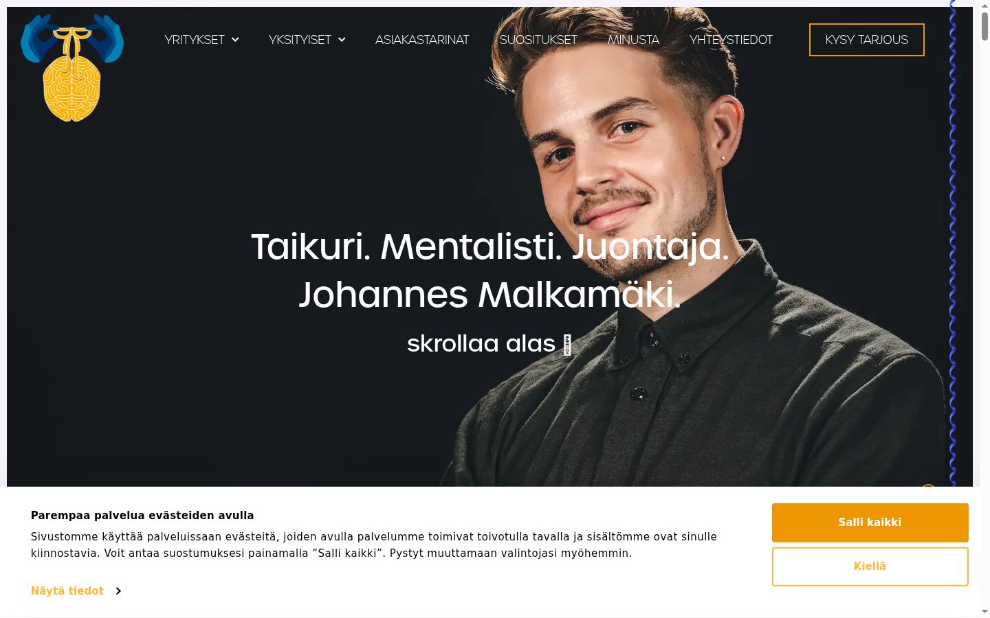 Screenshot tal-banner tal-kunsens muri qabel kwalunkwe interazzjoni