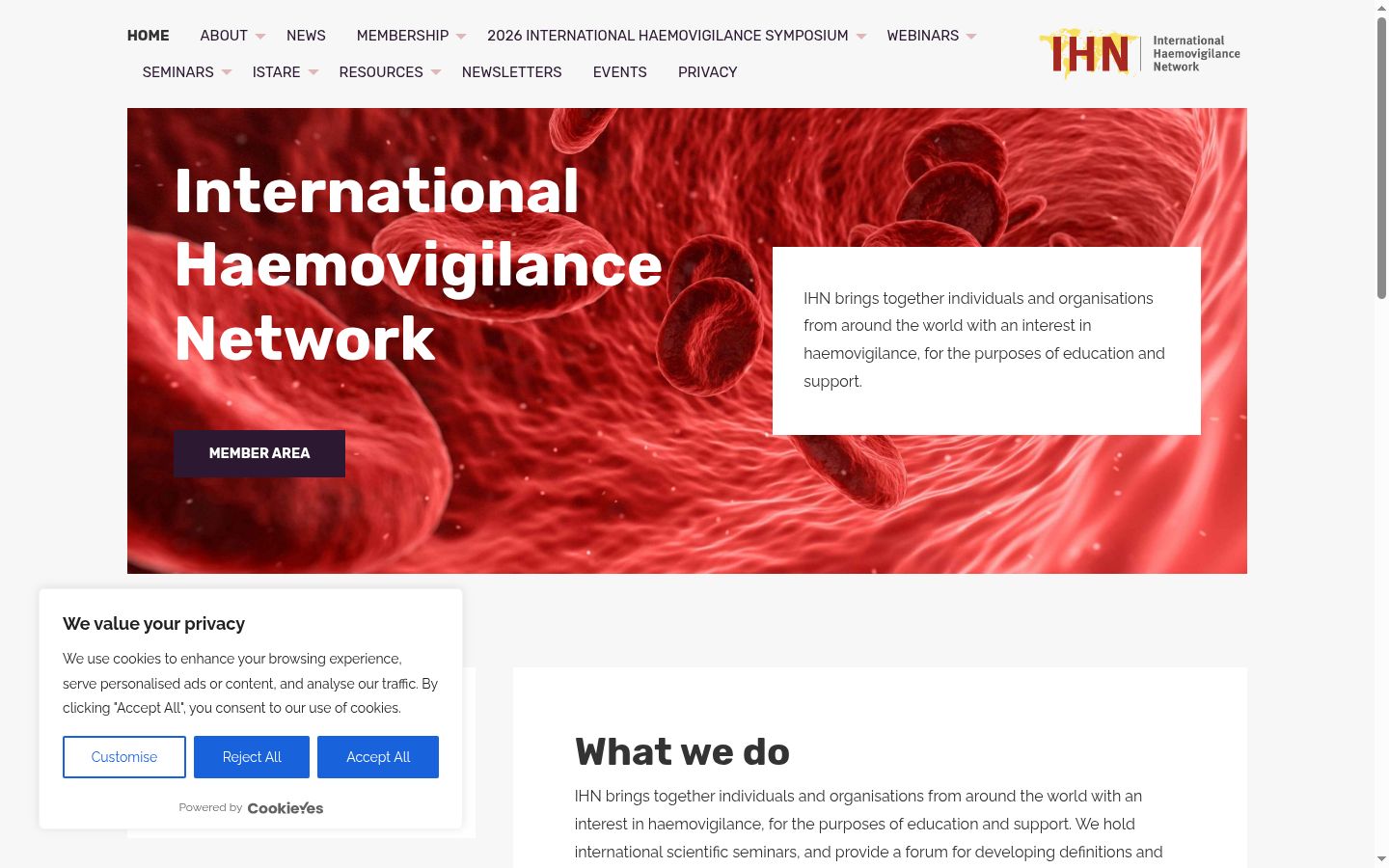 Screenshot del banner di consenso mostrato prima di qualsiasi interazione