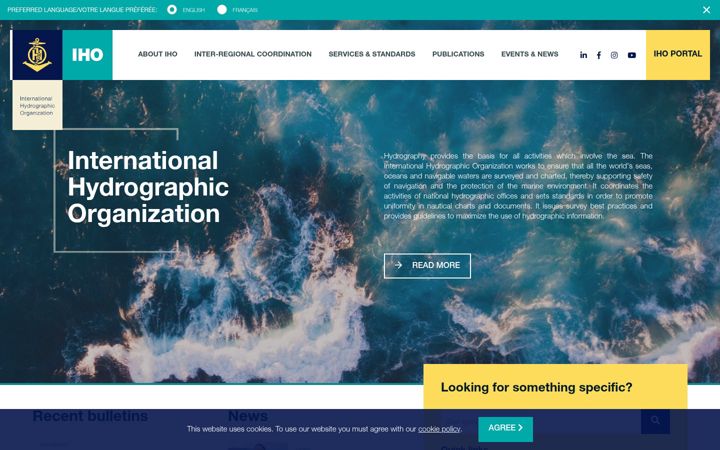 Screenshot of iho.int