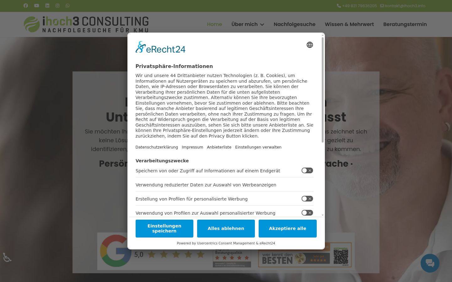Screenshot tal-banner tal-kunsens muri qabel kwalunkwe interazzjoni