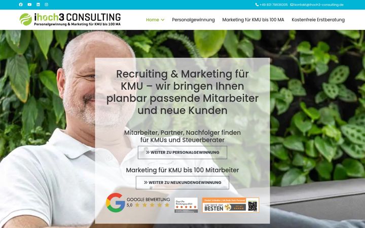 Screenshot of ihoch3-consulting.de