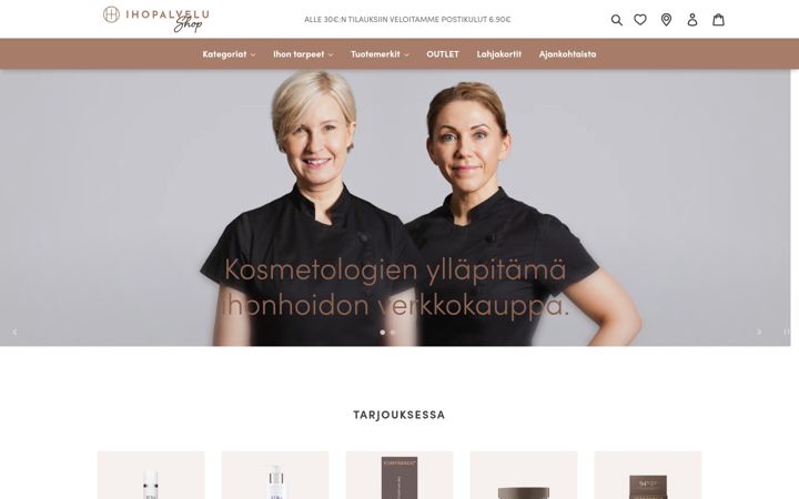 Screenshot of ihopalvelushop.fi