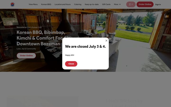 Screenshot of ihoskoreangrill.com