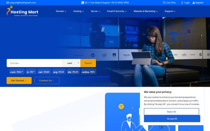 Екранна снимка на ihostingmart.com