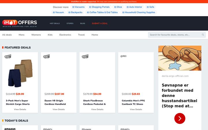 Screenshot of ihotoffers.com