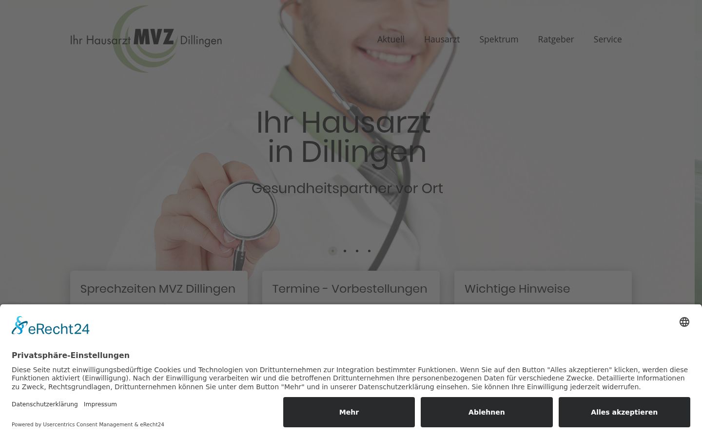 Screenshot del banner di consenso mostrato prima di qualsiasi interazione