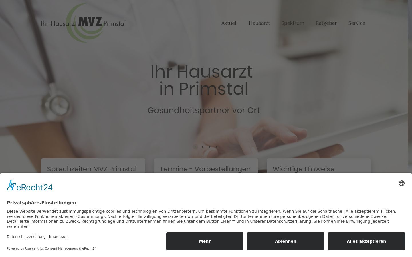 Screenshot del banner di consenso mostrato prima di qualsiasi interazione