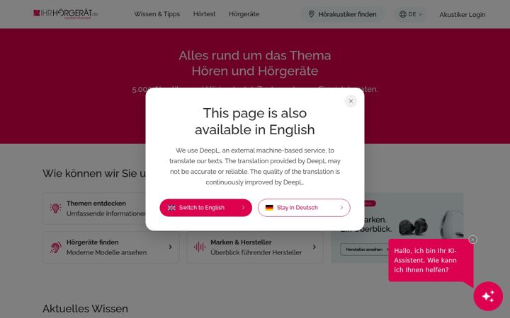 Screenshot of ihr-hoergeraet.de