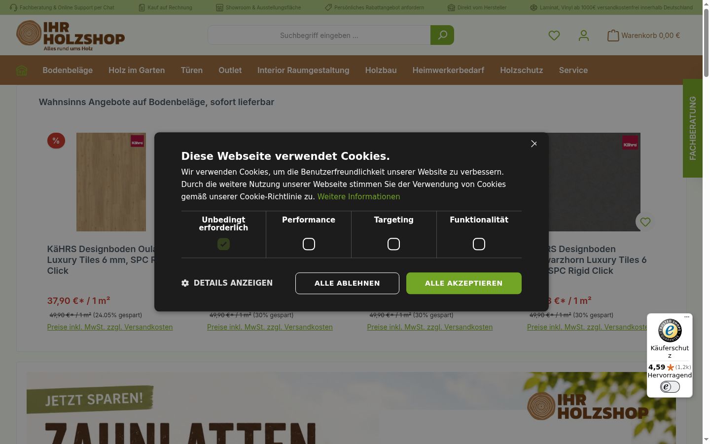 Screenshot tal-banner tal-kunsens muri qabel kwalunkwe interazzjoni