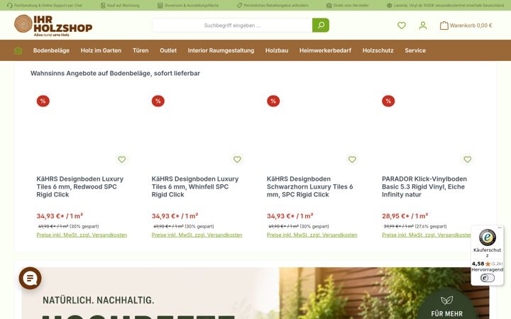 Screenshot of ihr-holzshop.de
