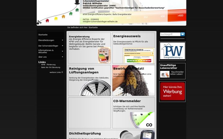 Screenshot of ihr-schornsteinfeger-wilhelm.de
