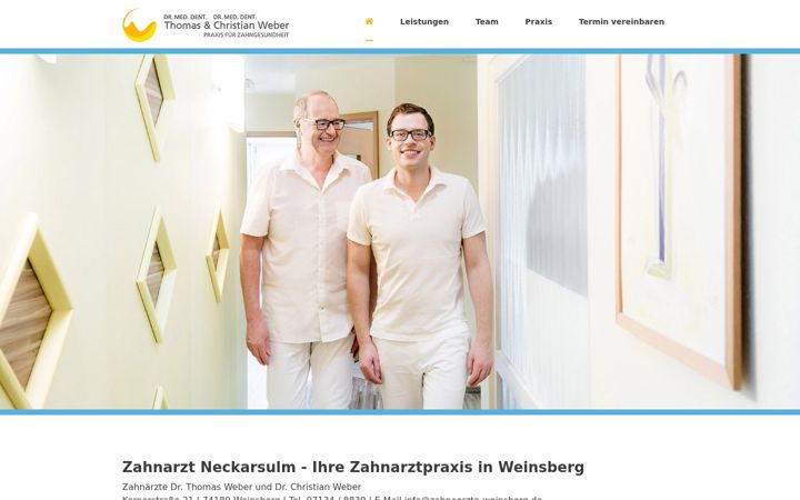 Screenshot of ihr-zahnarzt-neckarsulm.de