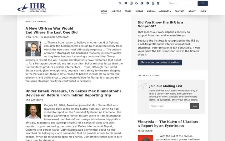 Screenshot of ihr.org