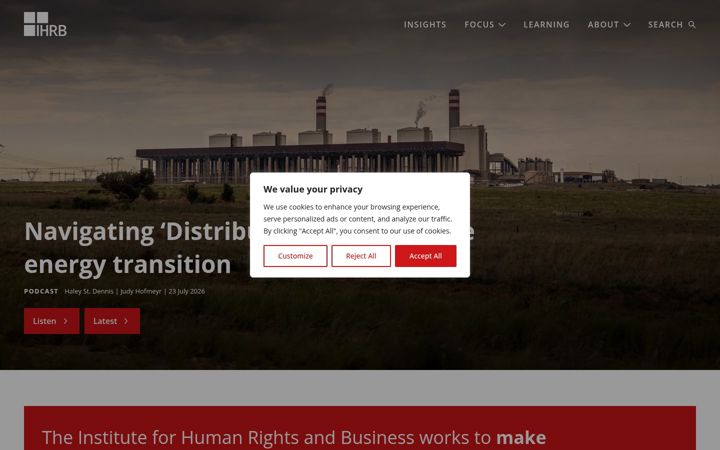 Screenshot of ihrb.org