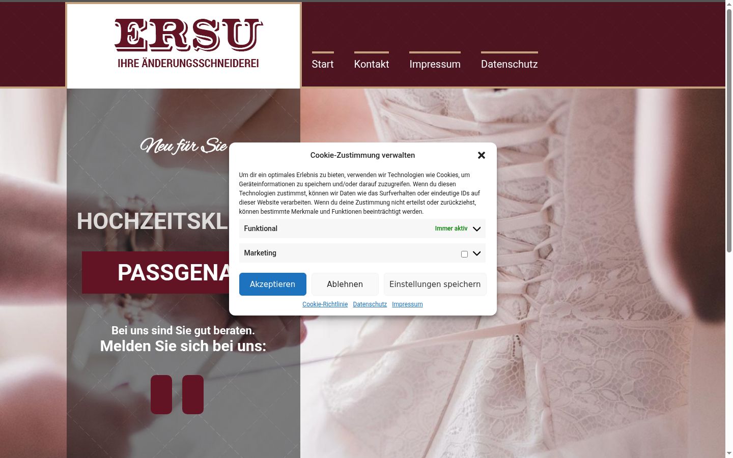 Screenshot del banner di consenso mostrato prima di qualsiasi interazione