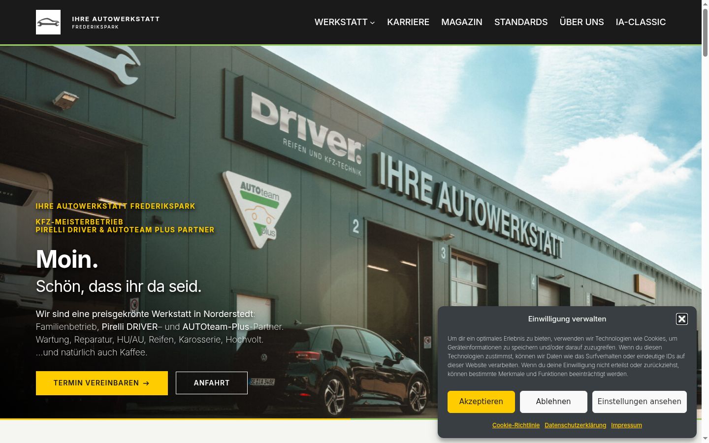 Screenshot del banner di consenso mostrato prima di qualsiasi interazione