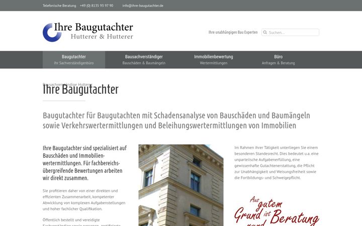 Screenshot of ihre-baugutachter.de