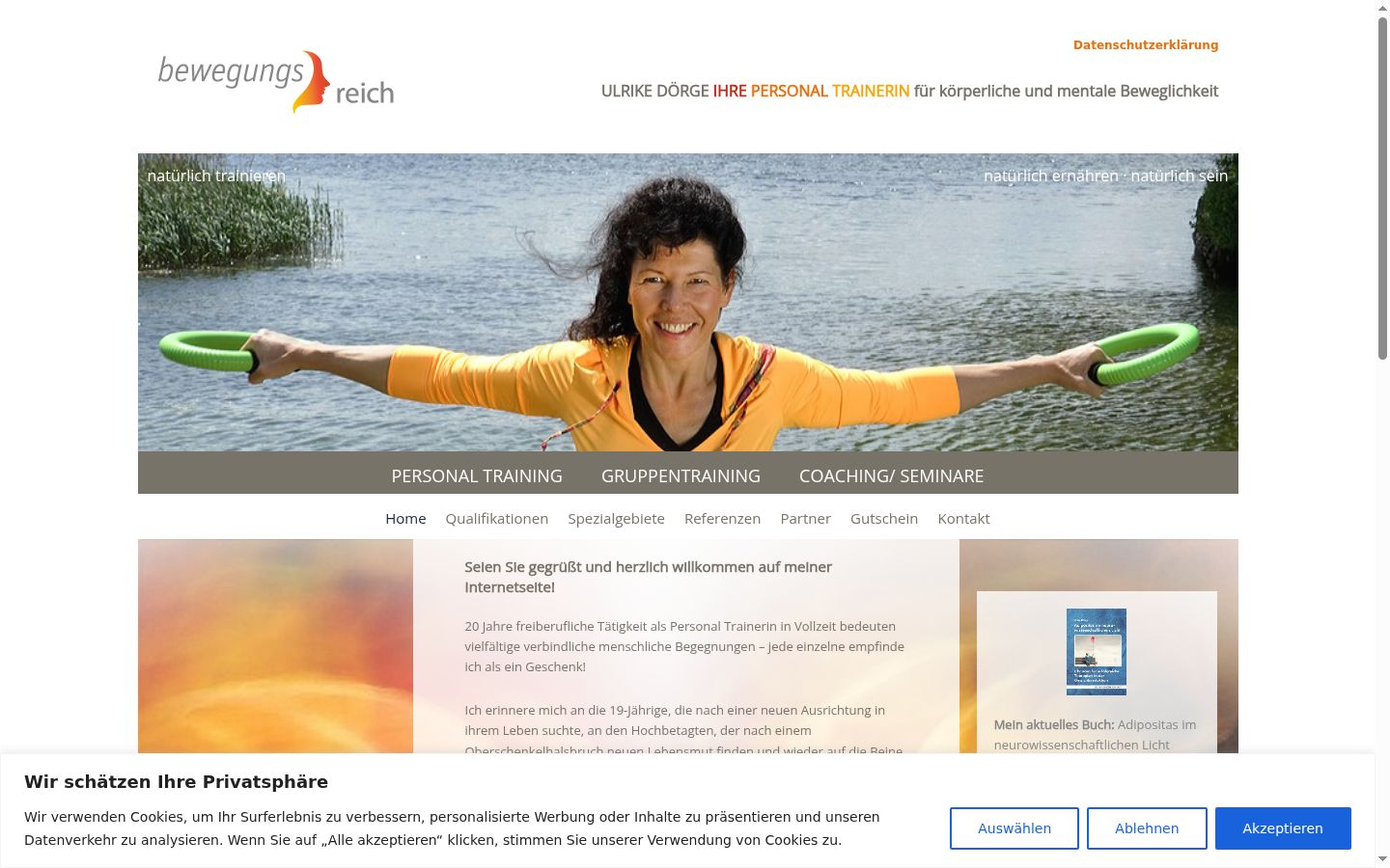 Screenshot des Einwilligungsbanners vor jeglicher Interaktion