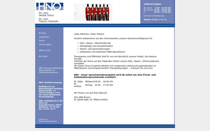 Screenshot of ihrehnopraxis.de