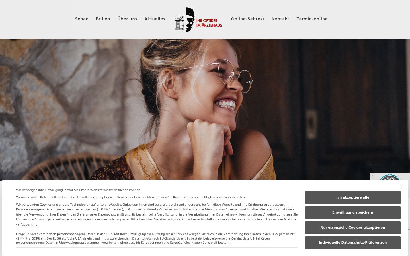 Screenshot del banner di consenso mostrato prima di qualsiasi interazione